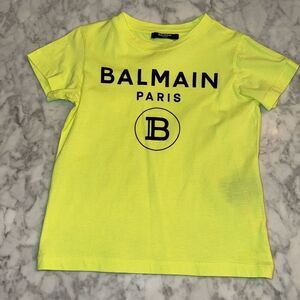 BALMAIN BOYS NEON LOGO TSHIRT 4Y